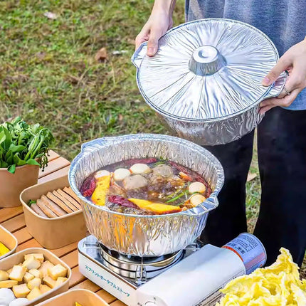 10PCS Duty Aluminum Foil Pots for Hotpot Camping Picnic Tinfoil field cutlery