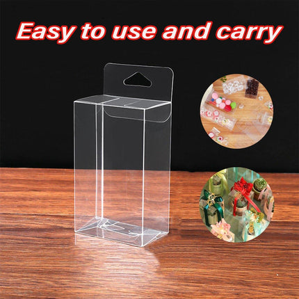 50pcs Transparent Gift Boxes with Hooks Clear Packaging Storage Containers