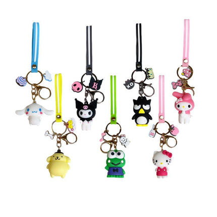 Cute Keychain Cartoon Animation Keyring Melody Kuromi Purin Pendant Accessories AU - Aimall