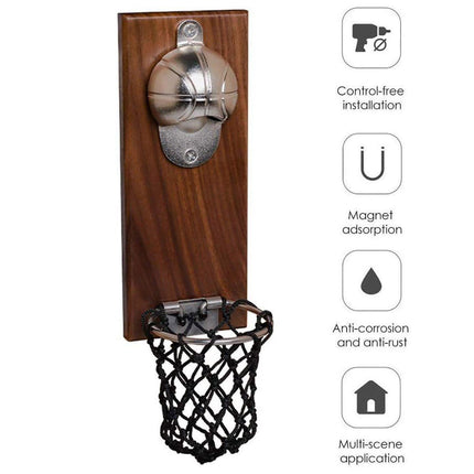 Magnetic Wooden Beer Bottle Opener Football Basketball Wine Opener Refrigerator