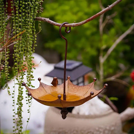 Metal Home Decoration Garden Umbrella Bird Bath Feeder Bird Trough Bird Feeders