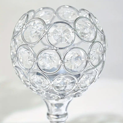 3PCS Crystal Candle Holders Metal Candlelight Wedding Home Dinner Decoration