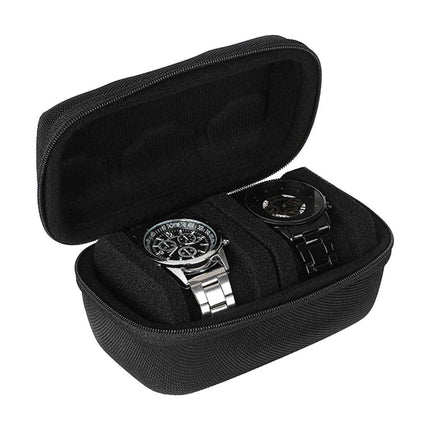 Two Card Portable Watch Organizer Box Storage Case for Watches and Straps