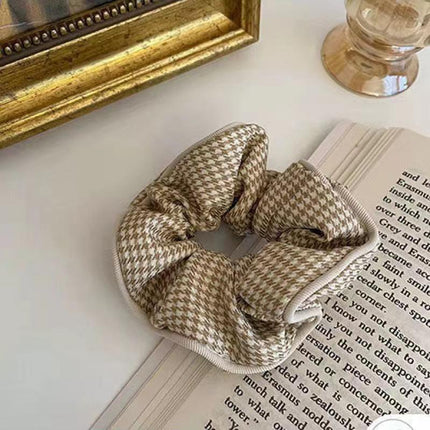 Women Large Scrunchies Plaid Hair Bands Elastic Hair Tie Rope Ring Ponytail Gift - Aimall
