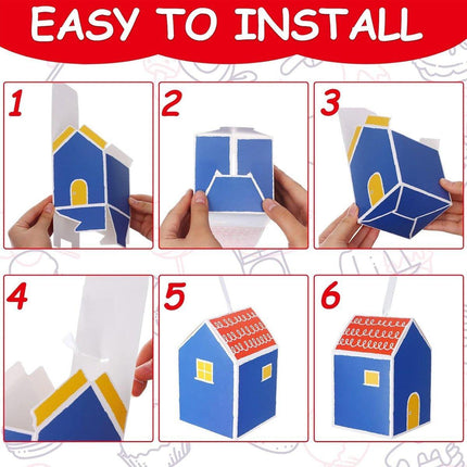 40PCS Colorful Small House Gift Boxes Candy Packing Party Favors Treat Box