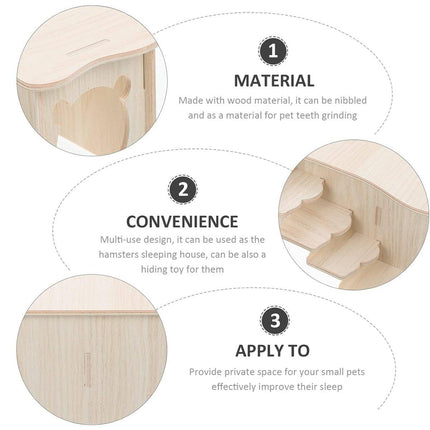 Wooden Multiroom Hamster Maze House Hiding Habitat Playhouse for Small Pets