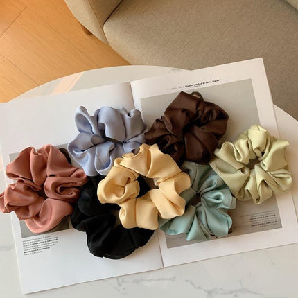 Large Scrunchies Silk Satin Elastic Hair Hair Bands Rope Tie Ponytail Accessory - Aimall