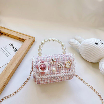 Girls Small Square Princess Handbag Chain Shoulder Bag Kids Messenger Bag