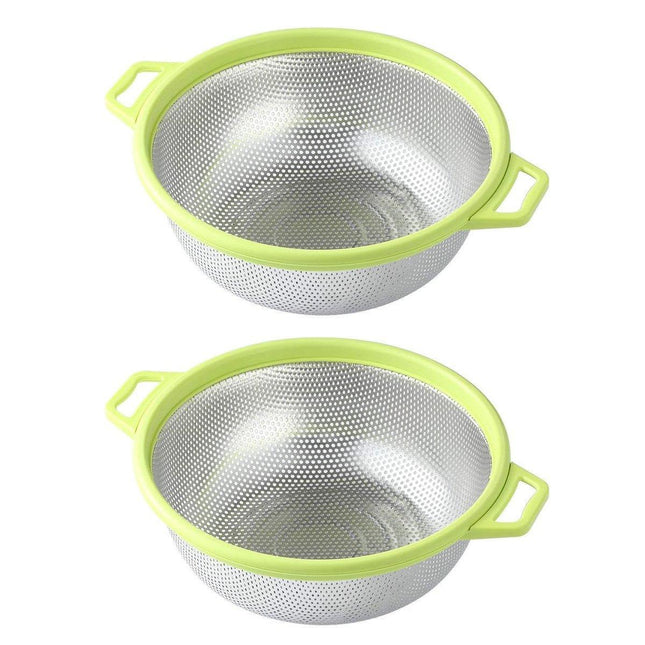 Stainless Steel Colander Rinse Produce Drain Bowl Vegetable Strainer Fruit Bowl
