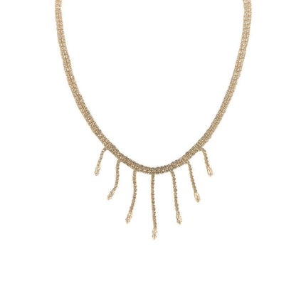 Luxury Zirconia Tassel Necklace Elegant Collar Jewelry for Women Party Wear