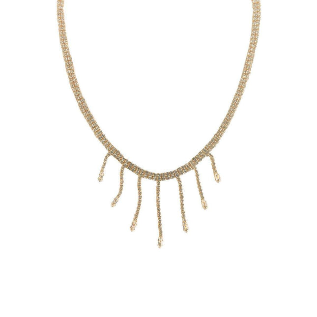 Luxury Zirconia Tassel Necklace Elegant Collar Jewelry for Women Party Wear