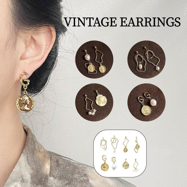 Vintage Baroque Style Imitation Pearl Earrings Women Elegant Fashion Jewelry