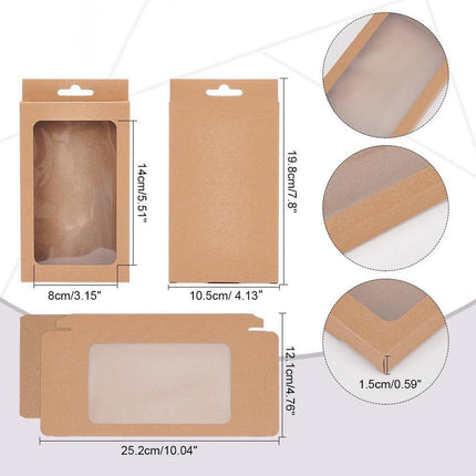 50pcs Rectangular Window Gift Paper Box Candy Biscuit Packaging Boxes