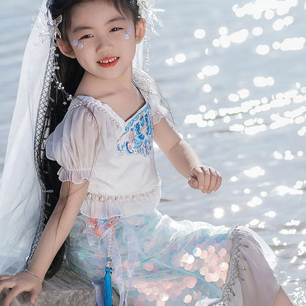 Summer Princess Hanfu Dress for Girls Cute Chinese Traditional Outfit