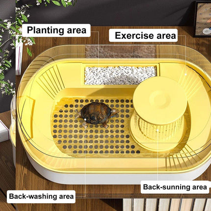 Small Turtle Feeding Tank Basin Aquarium Feeding Box for Turtles Reptiles