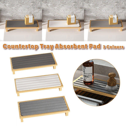 Countertop Absorbent Drainage Mat Sink Splash Pad Bathroom Tray Water Catcher
