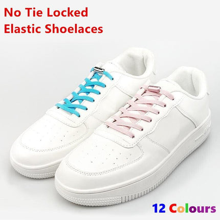 No Tie Locked Elastic Shoelace Shoe Lace Lazy Laces Sports Sneakers Kids Adults - Aimall
