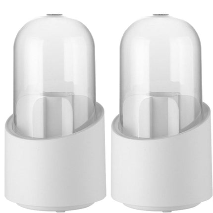 2PCS Large Capacity 360 Degree Rotating Makeup Brush Storage Box Dustproof with Lid