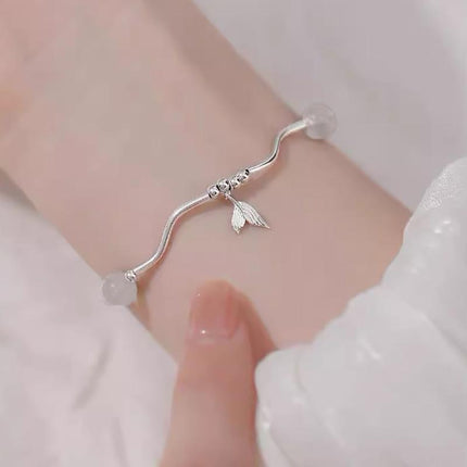 Women Fishtail Bracelet Chain Twisted Cuff Bracelet Bangle Adjustable Bracelets - Aimall