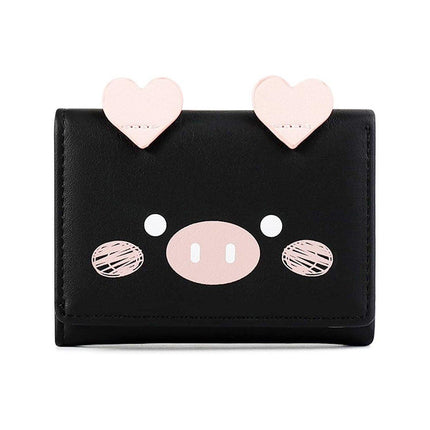 Womens Cute Cartoon Short Wallet Small Three Fold Multi Card Holder Wallet