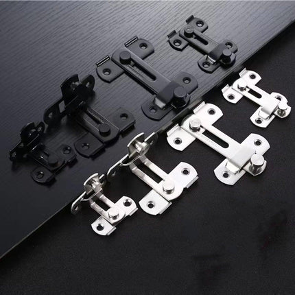 2 Sets 90 Degree Sliding Door Buckle Hitch Safety Latch Chain Lock Catch Kit