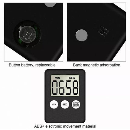 White Magnetic Kitchen LCD Digital Timer Countdown Count Down 99 Minute - Aimall