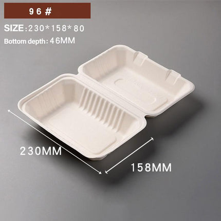 200/250PCS Biodegradable Compostable Ecofriendly Disposable Clamshell Food Box - Aimall