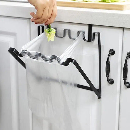 Wall Hanging Garbage Bag Shelf Hook Kitchen Storage Plastic Bag Hanger Rack Trash Bin