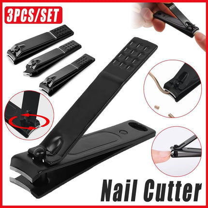 3Pcs Manicure Nail Cutter Stainless Steel Nail Clipper Cutter Toenail Trimm Set