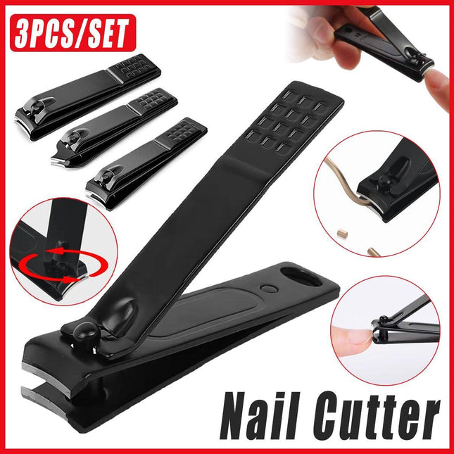 3Pcs Manicure Nail Cutter Stainless Steel Nail Clipper Cutter Toenail Trimm Set