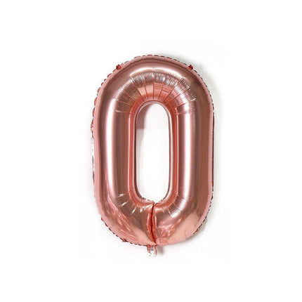 100cm Foil Number Balloon 40" Rose Gold Silver Rainbow Birthday Party Wedding Rose Gold - Aimall