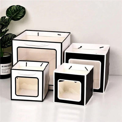 20PCS Open Window for Flower Doll Wedding Gift Transparent Square Packaging Bag