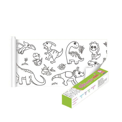 Children's Drawing Roll W/12Pens,DIY Sticky Filling Paper Early Educational Gift - Aimall