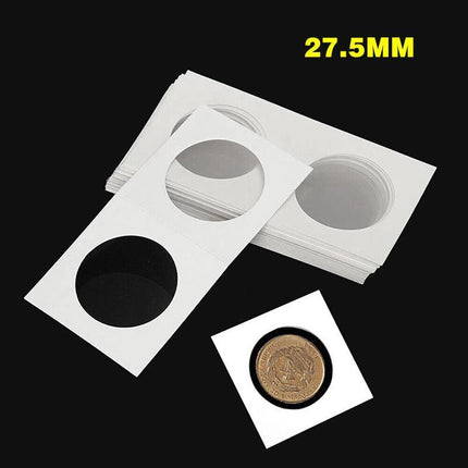 50PCS Coin Holders 27.5MM CARDBOARD 2"x 2" COIN HOLDERS SUIT 10c protect coins - Aimall