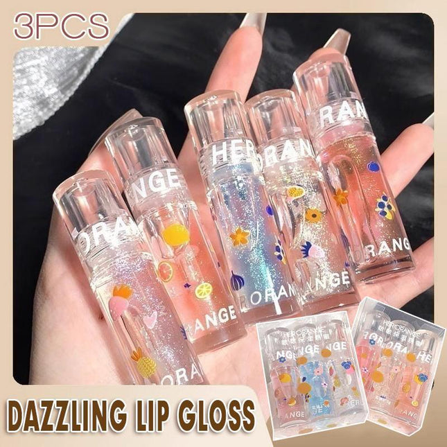 3X Hydrating Lip Care Gloss Oil Transparent Liquid Balm Moisturizing Shine Plump - Aimall