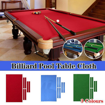 7Pcs Worsted Billiard Snooker Pool Table Cover Cloth W/ Felt Strip Heavy Duty 9FT - Aimall
