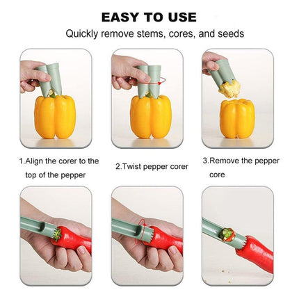 Plastic Pepper Seed Remover Corer Kitchen Utensil Fruit Vegetable Core Pulling