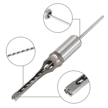 3x Square Hole Mortising Chisel Drill Bit Woodworking Saw Tools for Drilling