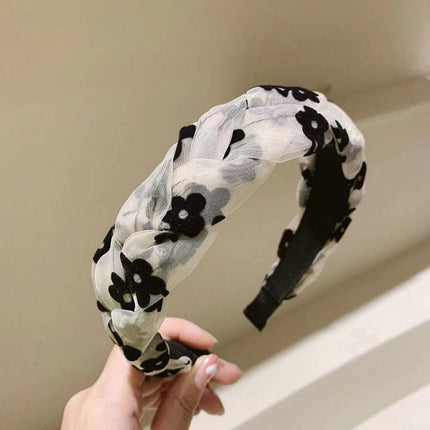 Non-slip braid Hair Accessories Hair Hoop Bands Women Girl Flower Headband Party - Aimall