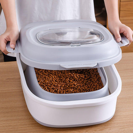 Folding Rice Flour Grain Bucket Moisture Insect Proof Large Storage Pet Dog - Aimall