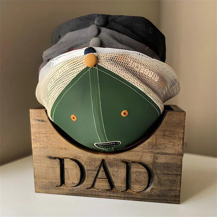 For Dad Rustic Wooden Hat Holder Display Stand Hat Storage Box For Baseball Caps