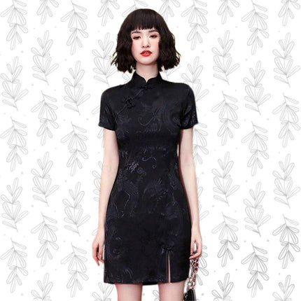 Girls Retro Cheongsam Dress French National Style Fashion Improved Qipao