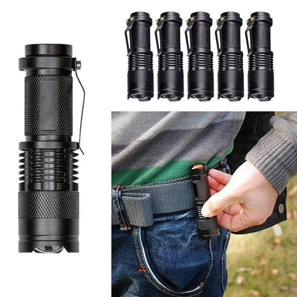 5/10x Mini Q5 LED Flashlight Torch Adjustable Focus Zoom Light Lamp 1200LM - Aimall