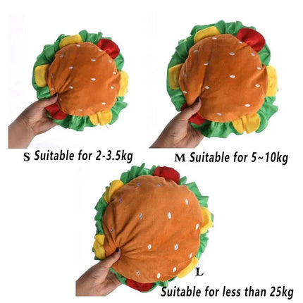 Cute Pet Hamburger Headgear Headdress for Dogs Cats Fun Costume Pet Accessory