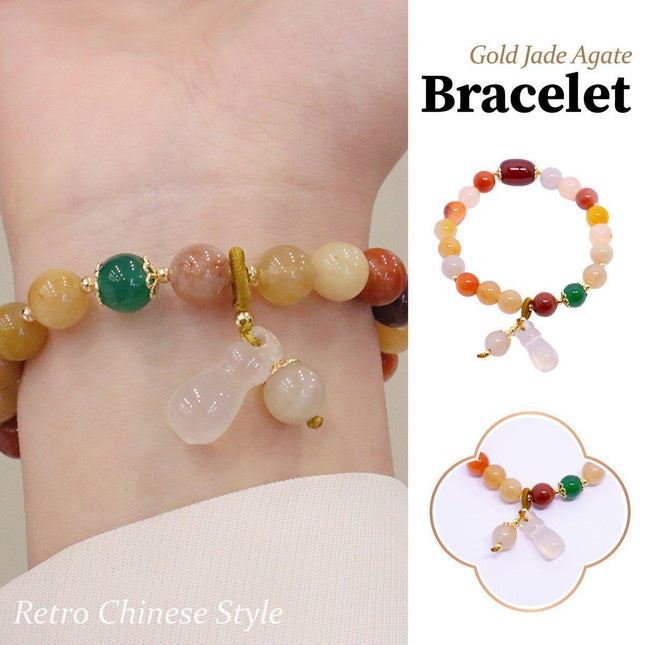 Retro Chinese Style Gourd and Peanut Bracelet for Women Fashion Jewelry Gift
