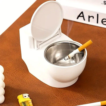 Decorative Ashtray Toilet-shaped Wall-mounted with Lid for Home Bathroom Hanging