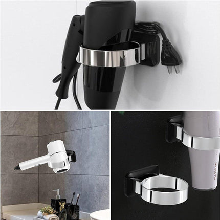Hair Dryer Holder Rack Sturdy Wall Mount Toilet Bathroom Steel Stand Storage