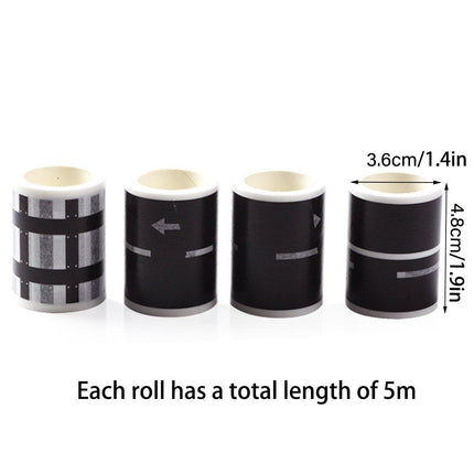 4pcs Kids DIY Road Track Traffic Tape Railway Highway Play Adhesive Tape Set