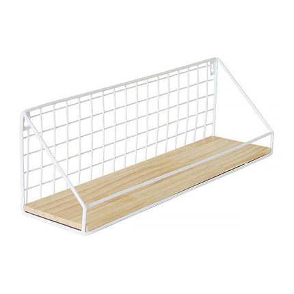No-Punch Wall Mounted Iron Storage Rack Hanging Shelf for Home Organisation