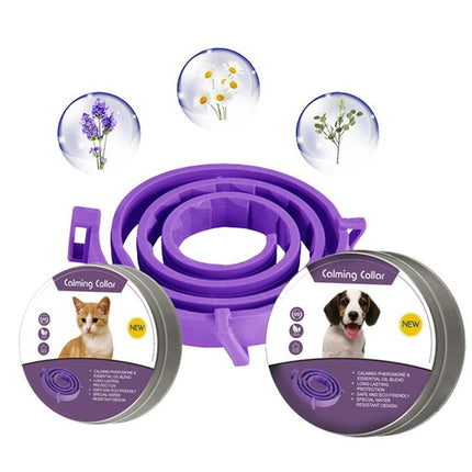 3/6PCS 62cm Pet Calming Collar Adjustable Anti-anxiety for Cats Dogs Stress Reduction - Aimall